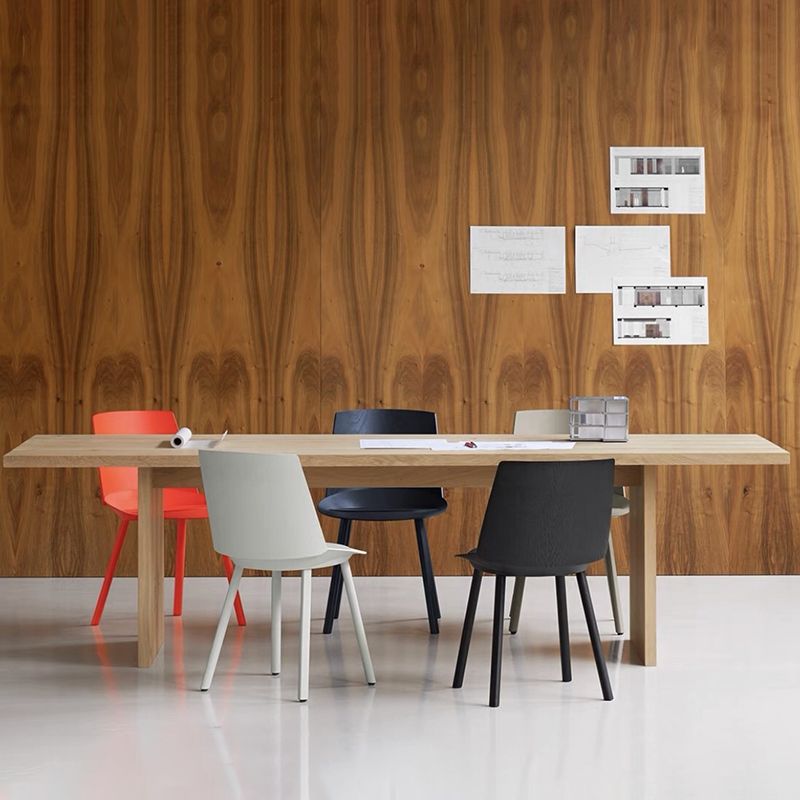 Rectangle Double Pedestal Modern Table Wood Color Fixed Table of Solid Wood Clearhalo ' dining_table' 'Dining Tables & Seating' 'Dining Tables' 'furn' 'furn_dining_table' 'Furniture' 'furniture_dining_table' 'Kitchen & Dining Furniture' 'kitchen&dining_furn' 'kitchen' 'kitchen_dining_table' 1200x1200_e7db162a-6e13-4168-8761-e6de8932da94