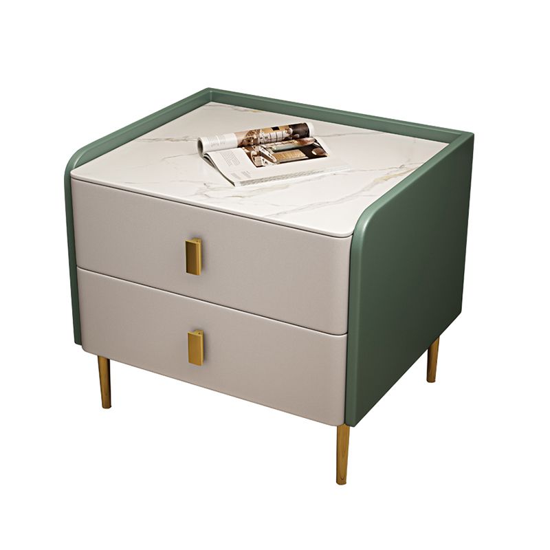 Comodino da comodino in pietra glam accento comodino con 2 cassetti