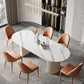 Glam Oval Dining Table Sintered Stone Table with Metal Legs for Home Clearhalo 'Dining Tables & Seating' 'Dining Tables' 'dining_table' 'furn' 'furn_dining_table' 'Furniture' 'Kitchen & Dining Furniture' 1200x1200_e7dc1916-c276-459e-a19b-ff45cb74bed1