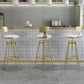 Glam Liftable Rotatable Counter Stool Iron Cafe Bar Stool with Cushion and Pedal Clearhalo 'Bar Furniture' 'Bar Stools' 'bar_stools' 'furn' 'furn_bar_stools' 'Furniture' 'furniture_bar_stools' 'Kitchen & Dining Furniture' 1200x1200_e7e2a8e1-4eec-4d4d-8379-1b538fcce738