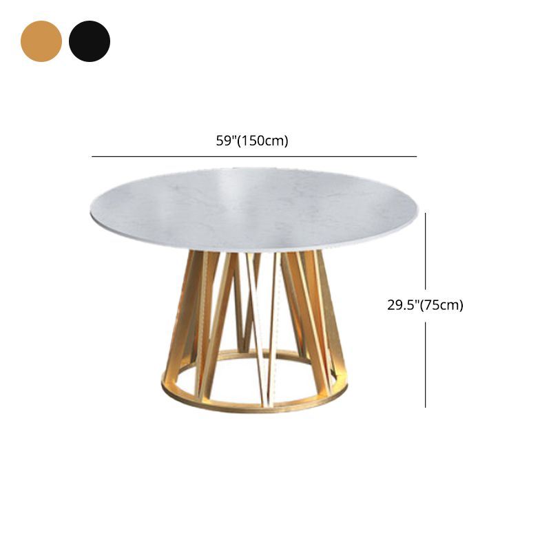 Glam 1/2/6/7 Pieces Dining Set Round Stone Dining Table for Dining Room Clearhalo 'Dining Room Sets' 'Dining Tables & Seating' 'dining_room_set' 'furn' 'furn_dining_room_set' 'Furniture' 'furniture_dining_room_set' 'Kitchen & Dining Furniture' 1200x1200_e7e2b80c-0f01-4ab9-8038-2ff28a8f385e