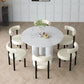 Stone Contemporary Round Dining Table Matte Finish 3 Legs Table for Kitchen Clearhalo 'Dining Tables & Seating' 'Dining Tables' 'dining_table' 'furn' 'furn_dining_table' 'Furniture' 'furniture_dining_table' 'Kitchen & Dining Furniture' 'kitchen' 'kitchen_dining_table' 1200x1200_e7e2db58-446d-42af-95c4-7d7c591fee80
