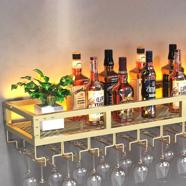 Metal Modern Wine Holder Rack Wall Mounted Wine Bottle & Glass Rack with Stemware Holder Clearhalo 'furn' 'furn_wine_racks' 'Furniture' 'Kitchen & Dining Furniture' 'Wine Racks' 'wine_racks' 1200x1200_e7e46411-e9a4-484e-a8f6-74061485a67b