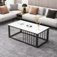 Contemporary Stone Coffee Table Rectangle Frame Coffee Cocktail Table Clearhalo 'Coffee & Accent Tables' 'Coffee Tables' 'coffee_tables' 'furn' 'furn_coffee_tables' 'Furniture' 'Living Room Furniture' 1200x1200_e7e475cc-be9a-4464-a172-daa2a191fe48