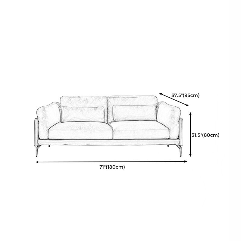 Square Arm Genuine Leather Sofa and Chaise Brown Sectional with Bolster Pillows Clearhalo 'furn' 'furn_sectionals' 'Furniture' 'furniture_sectionals' 'kitchen' 'kitchen_sectionals' 'Living Room Furniture' 'Sectionals' 1200x1200_e7e4c8c2-970f-4cc3-890f-d5cabae3f67a