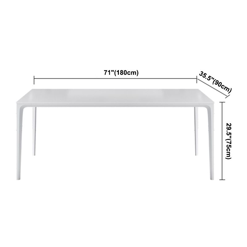 Simple Rectangle Shape Standard Dining Table White Sintered Stone Dining Table with 4 Legs Base Clearhalo ' dining_table' 'Dining Tables & Seating' 'Dining Tables' 'Furniture' 'furniture_dining_table' 'Kitchen & Dining Furniture' 'kitchen&dining_furn' 'kitchen' 'kitchen_dining_table' 1200x1200_e7e50076-a403-4645-84e3-93e085456e1a