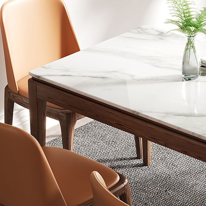 Rectangle Sintered Stone White Dining Table Vintage 4 Legs Table for Dining Room Clearhalo ' dining_table' 'Dining Tables & Seating' 'Dining Tables' 'furn' 'furn_dining_table' 'Furniture' 'furniture_dining_table' 'Kitchen & Dining Furniture' 'kitchen&dining_furn' 'kitchen' 'kitchen_dining_table' 1200x1200_e7e675ba-2d03-43a5-addd-3473f4cce8bd