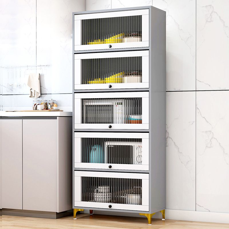 Glam Style Kitchen Server Tempered Glass Doors Buffet Server for Dining ...