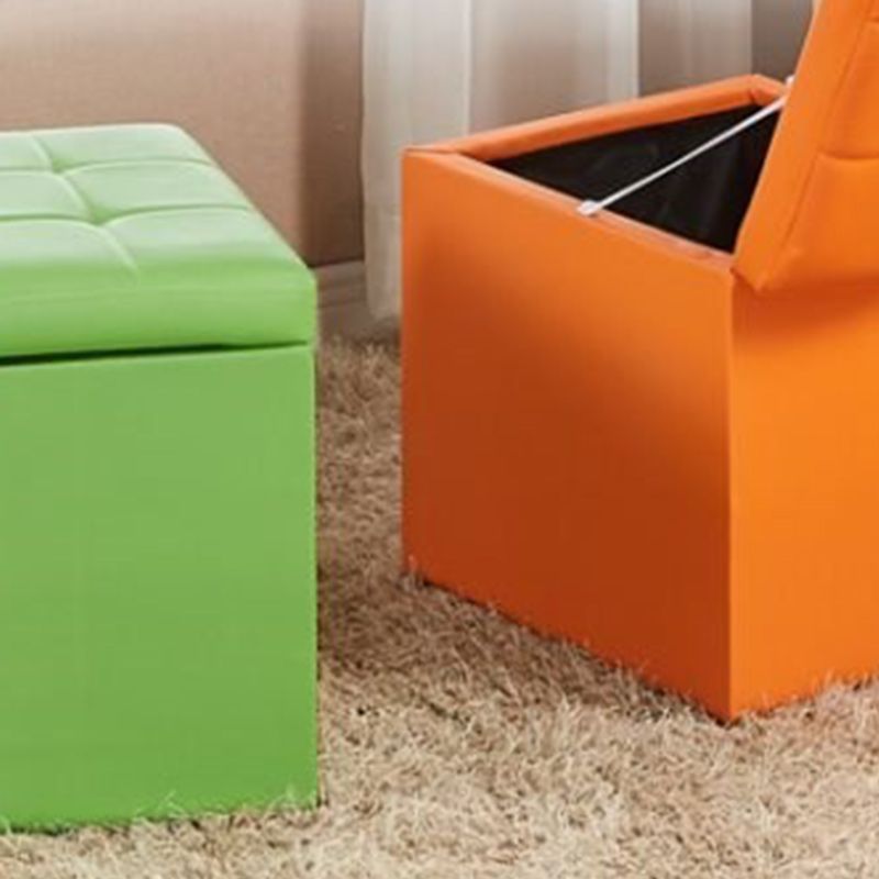 Modern Pouf Ottoman PU Leather Upholstered Tufted Solid Color Square Ottoman with Storage Clearhalo 'furn' 'furn_ottomans_poufs' 'Furniture' 'Living Room Furniture' 'Ottomans & Poufs' 'ottomans_poufs' 1200x1200_e7ead1e1-2709-44e8-8599-868871b10d54