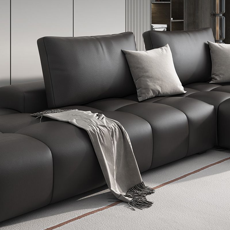 Pain en cuir en faux cuir sectionnelle en section marron / noir 106,29 "Section de largeur