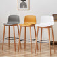 Tabouret de bar en plastique bas du style bas du style bas avec jambe en bois