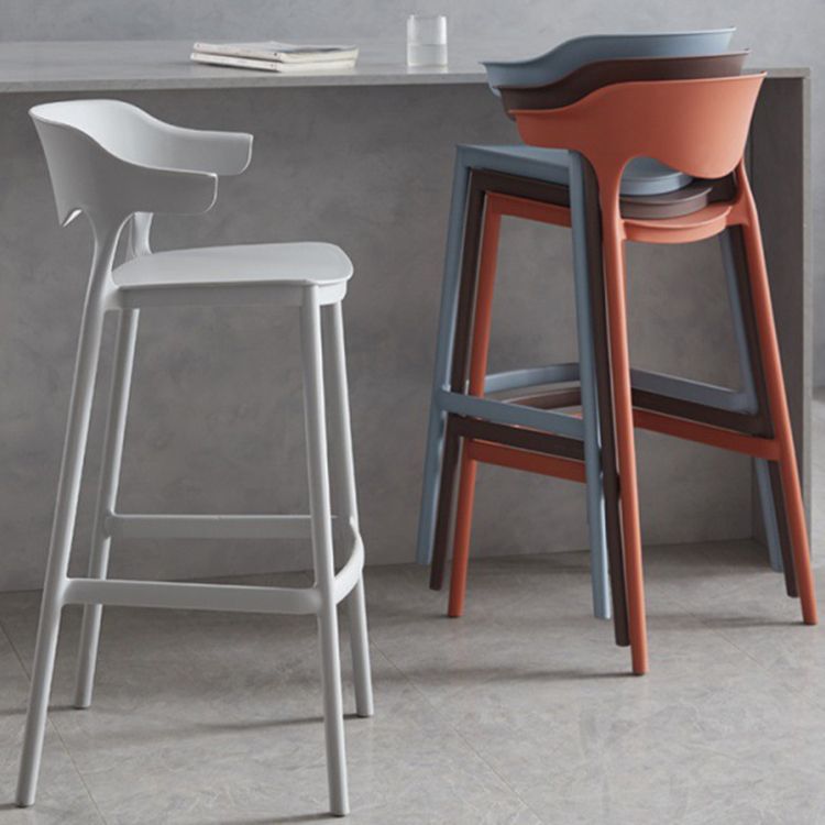 Modern Style Stackable Bar-stool Plastic Counter Bar Stool for Home Clearhalo 'Bar Furniture' 'Bar Stools' 'bar_stools' 'furn' 'furn_bar_stools' 'Furniture' 'furniture_bar_stools' 'Kitchen & Dining Furniture' 1200x1200_e7eeb453-26a6-4ad5-b29f-cec232edf497