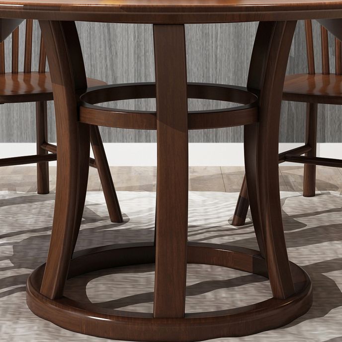 Table ronde moderne en bois massif, avec plateau tournant, pour la maison