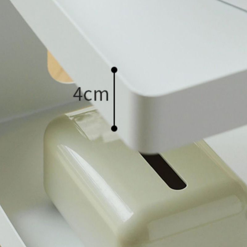 Tray Top Accent Side Table Metal Abstract Base End Table with Shelves