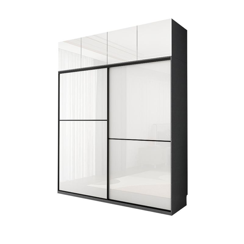 Modern Bedroom Wardrobe Wooden Storage Cabinet with Sliding Doors