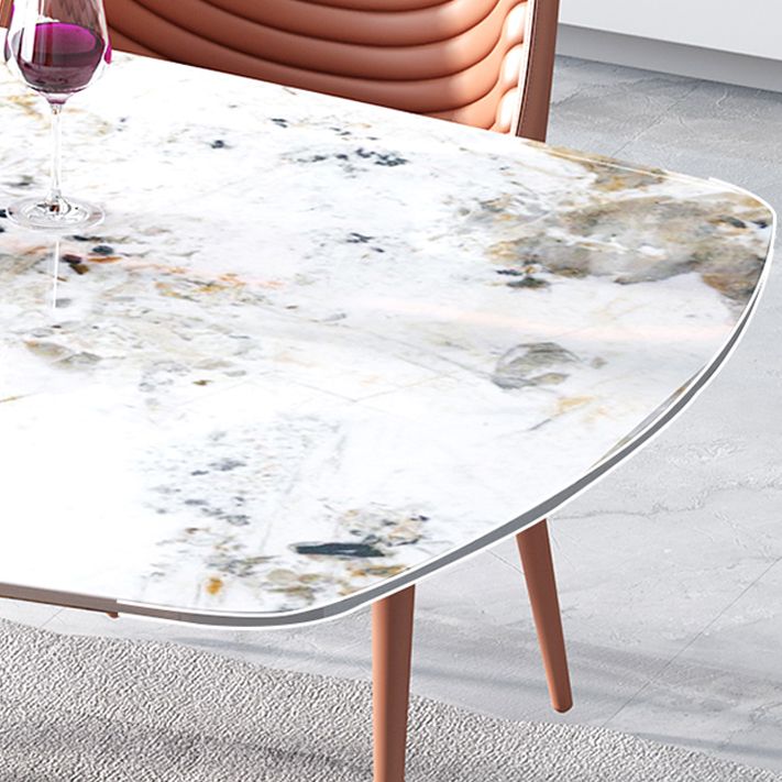 Glam 1/4/5/7 Pieces Dining Set Sintered Stone Dining Table Set with PU Leather Chairs Clearhalo 'Dining Room Sets' 'Dining Tables & Seating' 'dining_room_set' 'furn' 'furn_dining_room_set' 'Furniture' 'furniture_dining_room_set' 'Kitchen & Dining Furniture' 'kitchen&dining_furn' 'kitchen' 1200x1200_e7f29e72-4311-417e-b0e0-e18901abbb2c