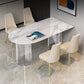 Sintered Stone Top Dining Table Modern White Table with Acrylic Double Pedestal Clearhalo 'Dining Tables & Seating' 'Dining Tables' 'dining_table' 'furn' 'furn_dining_table' 'Furniture' 'furniture_dining_table' 'Kitchen & Dining Furniture' 'kitchen' 'kitchen_dining_table' 1200x1200_e7f30f24-5e7a-4509-a7a6-f588e4126490