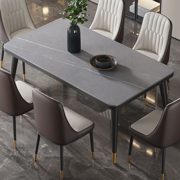 Sintered Stone Modern Dining Table Rectangle Table with 4 Legs for Home Use Clearhalo ' dining_table' 'Dining Tables & Seating' 'Dining Tables' 'Furniture' 'furniture_dining_table' 'Kitchen & Dining Furniture' 'kitchen&dining_furn' 'kitchen' 'kitchen_dining_table' 1200x1200_e7f5de3e-dc62-4b4f-8666-98289c306f34
