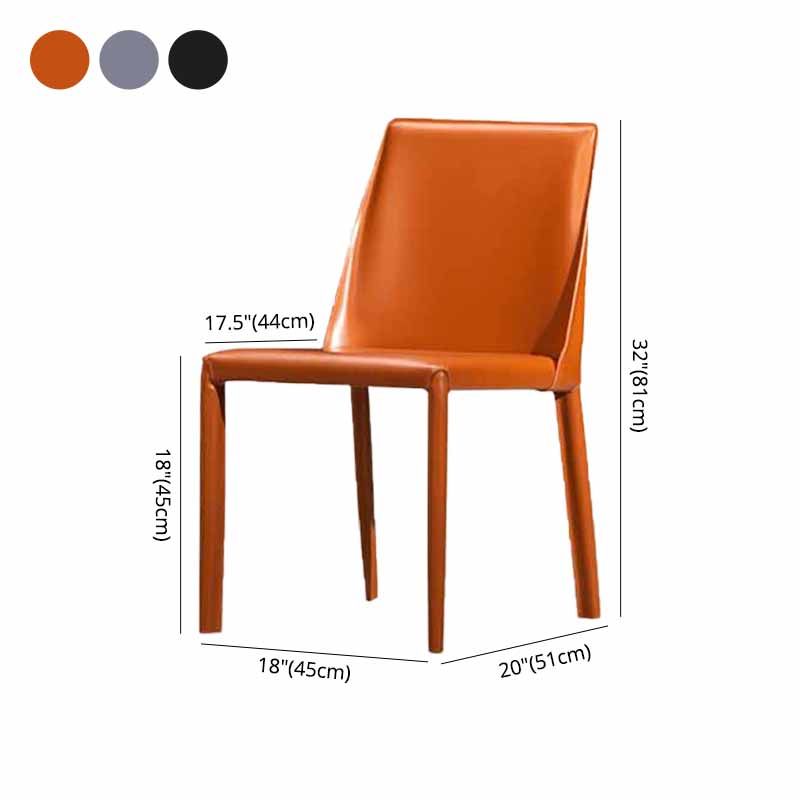 Designer Style Restaurant Solid Back Side Chair Saddle Leather Dining Chair Clearhalo ' kitchen&dining_furn' 'Dining Chairs' 'Dining Tables & Seating' 'dining_chair' 'furn' 'furn_dining_chair' 'Furniture' 'furniture_dining_chair' 'Kitchen & Dining Furniture' 'kitchen' 1200x1200_e7f6114e-1ba1-4076-9179-276b47dcb791