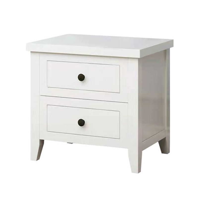 Cajón de almacenamiento de la mesa nocturna de roble tradicional con las piernas