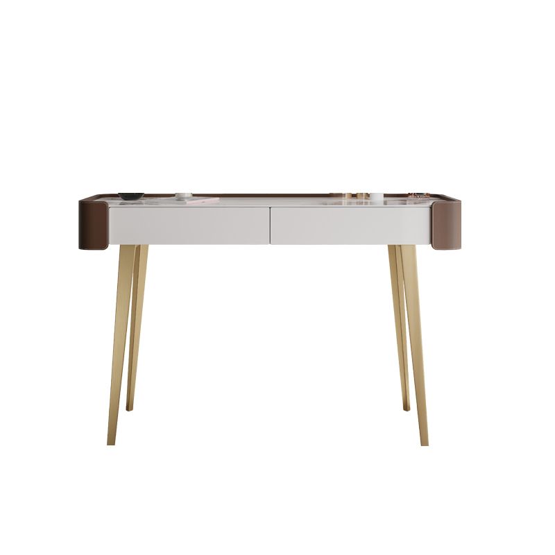 Tavolo da toeletta da toeletta da 2-cadder con trucco in pelle in pelle