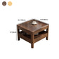 Nordic Style Square/rectangular 4 Legs Base Wooden Table with Storage Rack Coffee Table