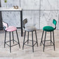 Modern Armless Backrest Counter Stool Iron Cafe Bar Stool with Velvet Cushion and Pedal Clearhalo 'Bar Furniture' 'Bar Stools' 'bar_stools' 'furn' 'furn_bar_stools' 'furniture_bar_stools' 'Kitchen & Dining Furniture' 'kitchen&dining_furn' 'kitchen' 'kitchen_furn' Furniture' 1200x1200_e7fcb9ca-8137-405e-b425-77b8b76d0ed3