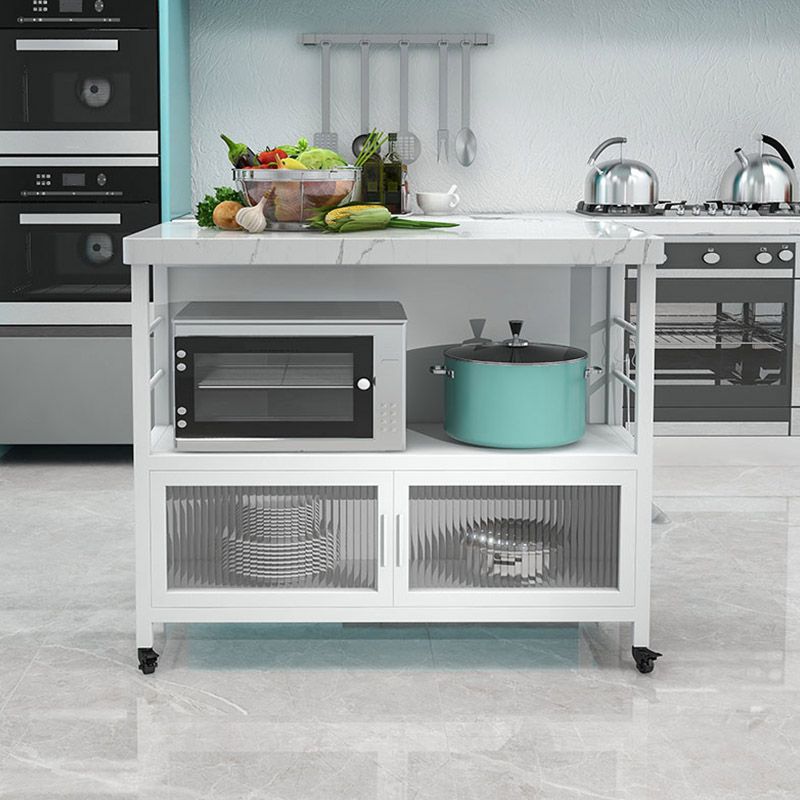 Modern Dining Room Prep Table Rectangular Rolling Kitchen Trolley