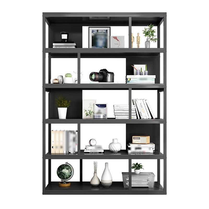 Industrial Metal Etagere Bookcase Open Back Bookshelf for Home Office Clearhalo 'Bookcases' 'Furniture' 'furniture_bookcases' 'kitchen' 'kitchen_bookcases' 'Living Room Furniture' 'Office Furniture' 1200x1200_e7fec434-78bd-461e-b020-004bbc146101