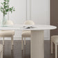 Oval Sintered Stone White Tone Dining Table Simplicity Double Pedestal Table for Dining Room Clearhalo ' dining_table' 'Dining Tables & Seating' 'Dining Tables' 'Furniture' 'furniture_dining_table' 'Kitchen & Dining Furniture' 'kitchen&dining_furn' 'kitchen' 'kitchen_dining_table' 1200x1200_e7ff11ea-35cc-46af-a253-b7886ab2ca3d