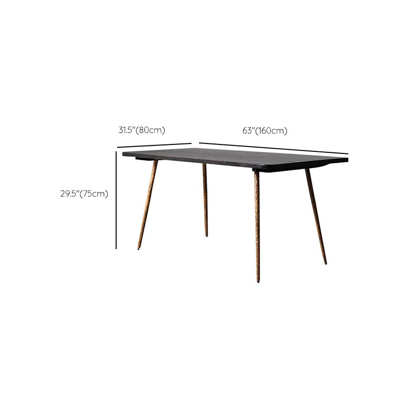 Rectangle Home Kitchen Table Tripod Base Solid Wood Top Dining Table