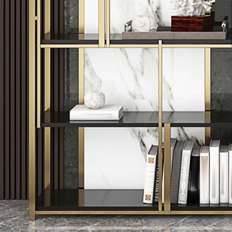 11.81"W 78.74"H Bookshelf Glam Style Open Back Bookcase for Study Room Home Office Clearhalo 'Bookcases' 'furn' 'furn_bookcases' 'Furniture' 'furniture_bookcases' 'kitchen' 'kitchen_bookcases' 'Living Room Furniture' 'Office Furniture' 1200x1200_e8010663-addd-47a4-8e4e-923b5df1fbc8