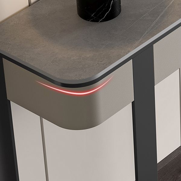 Tavolo di accento di mezza luna di pietra moderna da 33,46 "tavolo da console alta per Hall