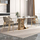 Glam Rectangle Table Sintered Stone Table with Metal Legs for Home