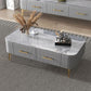 16"H Glam Coffee Table Rectangle 4 Legs Coffee Cocktail Table Clearhalo 'Coffee & Accent Tables' 'Coffee Tables' 'coffee_tables' 'furn' 'furn_coffee_tables' 'Furniture' 'Living Room Furniture' 1200x1200_e802146d-c2bc-411c-bfd0-47f3bbb87072