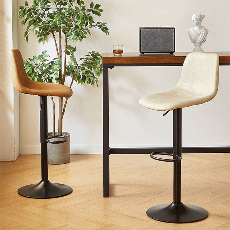 Modern Leather Bar Stool Footrest Bucket Adjustable Indoor Counter Stool Clearhalo 'Bar Furniture' 'Bar Stools' 'bar_stools' 'furn' 'furn_bar_stools' 'furniture_bar_stools' 'Kitchen & Dining Furniture' 'kitchen&dining_furn' 'kitchen' 'kitchen_furn' Furniture' 1200x1200_e8023352-ad14-4179-b101-186576e811df