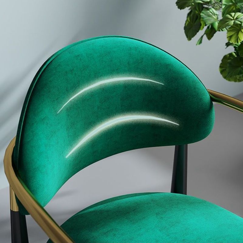 Restaurant Contemporary Upholstered Arm Chair Matte Finish Open Back Dining Chair Clearhalo ' kitchen&dining_furn' 'Dining Chairs' 'Dining Tables & Seating' 'dining_chair' 'furn' 'furn_dining_chair' 'Furniture' 'furniture_dining_chair' 'Kitchen & Dining Furniture' 'kitchen' 1200x1200_e802ba2f-b1c6-42af-99aa-6eff6af99f7c