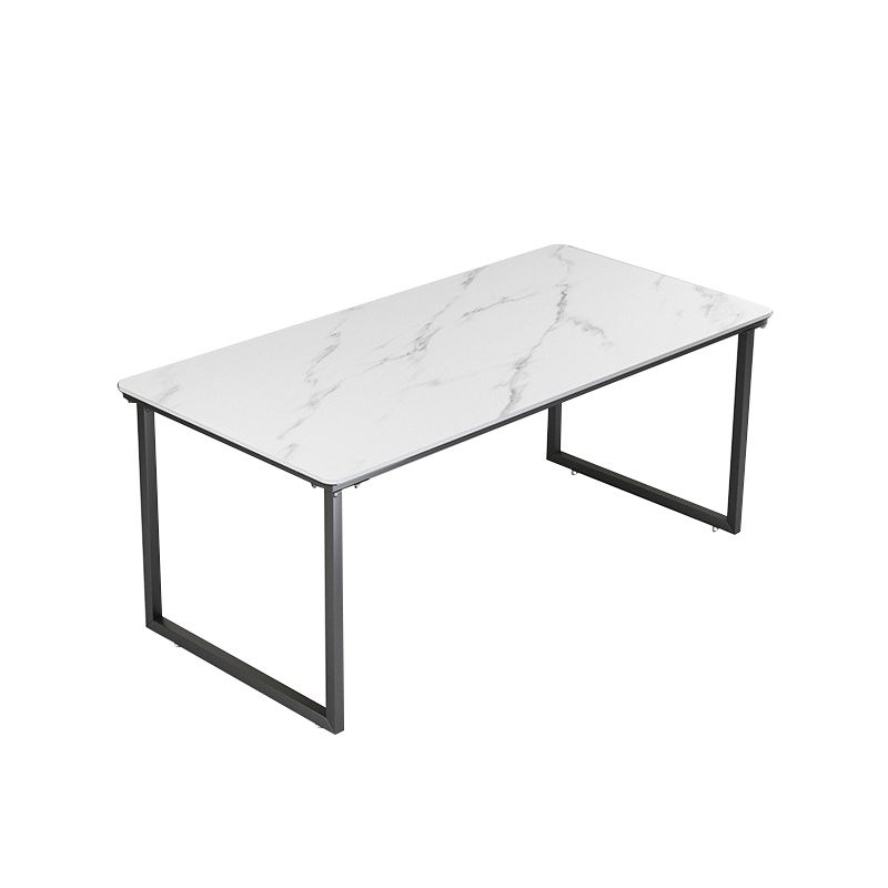 Stone Rectangular Writing Desk Modern 29.53" Tall Office Desk with Sled Base Clearhalo 'furn' 'furn_office_desk' 'Furniture' 'Office Desks' 'Office Furniture' 'office_desk' 1200x1200_e8049789-18aa-4410-bb7b-78dcc1148c89
