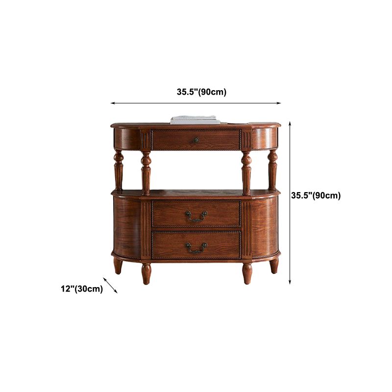 Console moderna della metà del secolo Tabella 11,8 "W Console di stoccaggio in legno massiccio