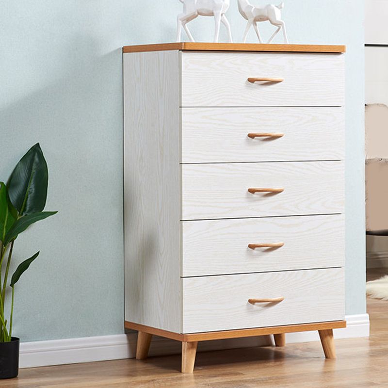 Scratch Resistant Modern Accent Chest with Soft Close Drawers in White