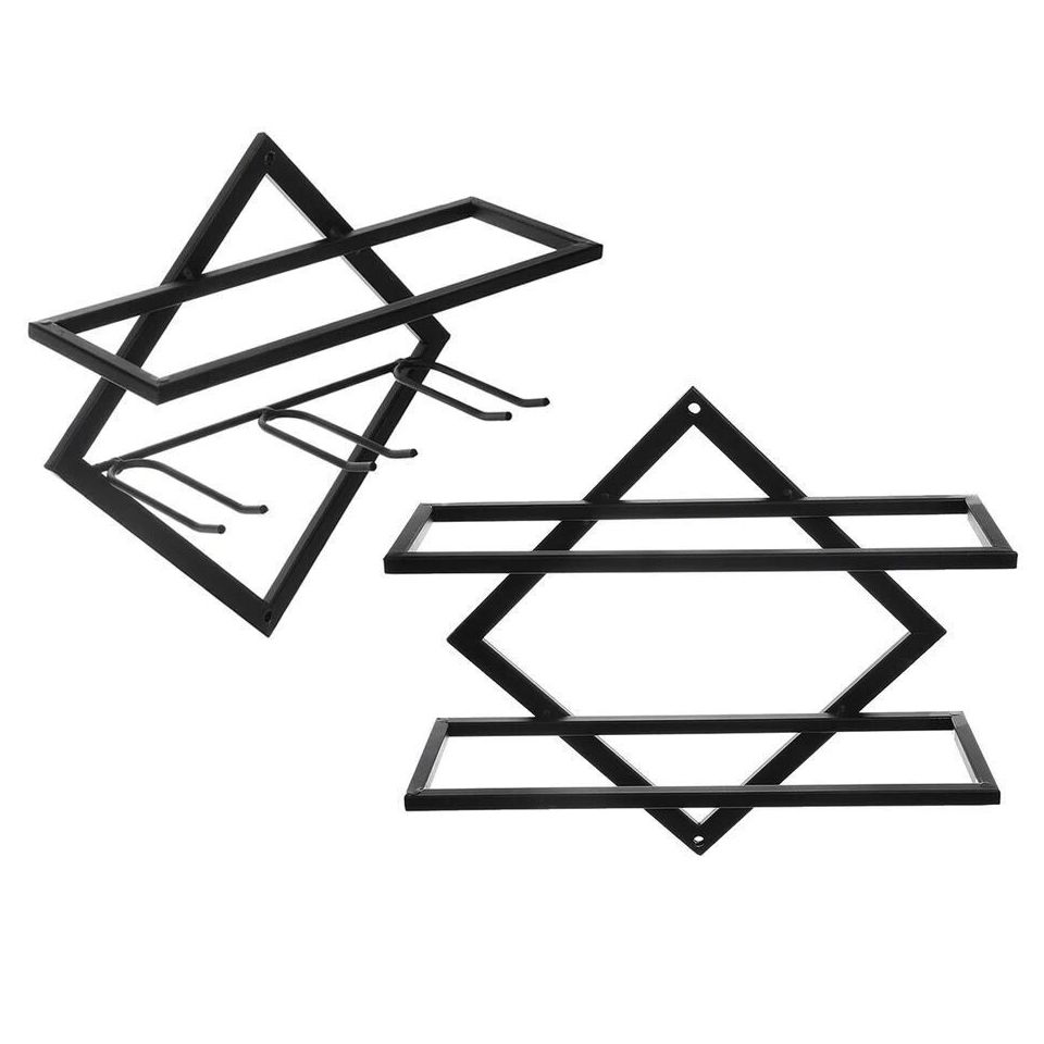 Metalen muur gemonteerde wijnrek eigentijdse wijnhouder voor woonkamer