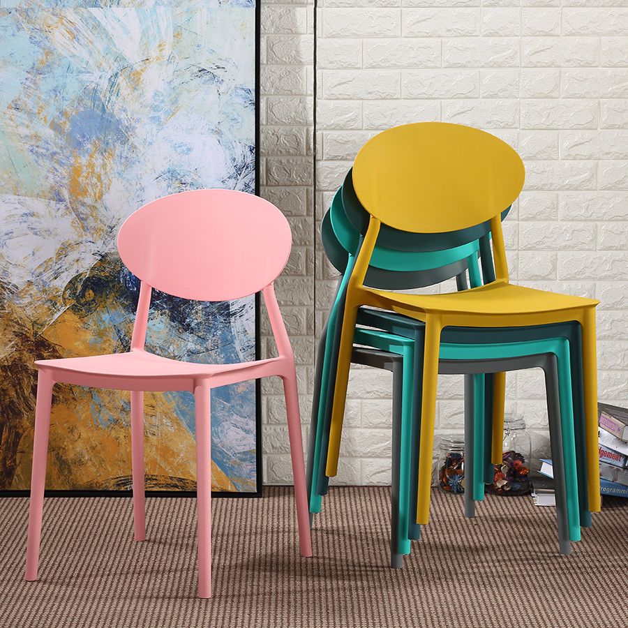 Plastic Stackable Dining Side Chair Open Back Armless Dining Chairs (Set of 4) Clearhalo ' kitchen&dining_furn' 'Dining Chairs' 'Dining Tables & Seating' 'dining_chair' 'furn' 'furn_dining_chair' 'Furniture' 'furniture_dining_chair' 'Kitchen & Dining Furniture' 'kitchen' 1200x1200_e807b9f8-3fcb-4e1d-856b-5c145f252b28