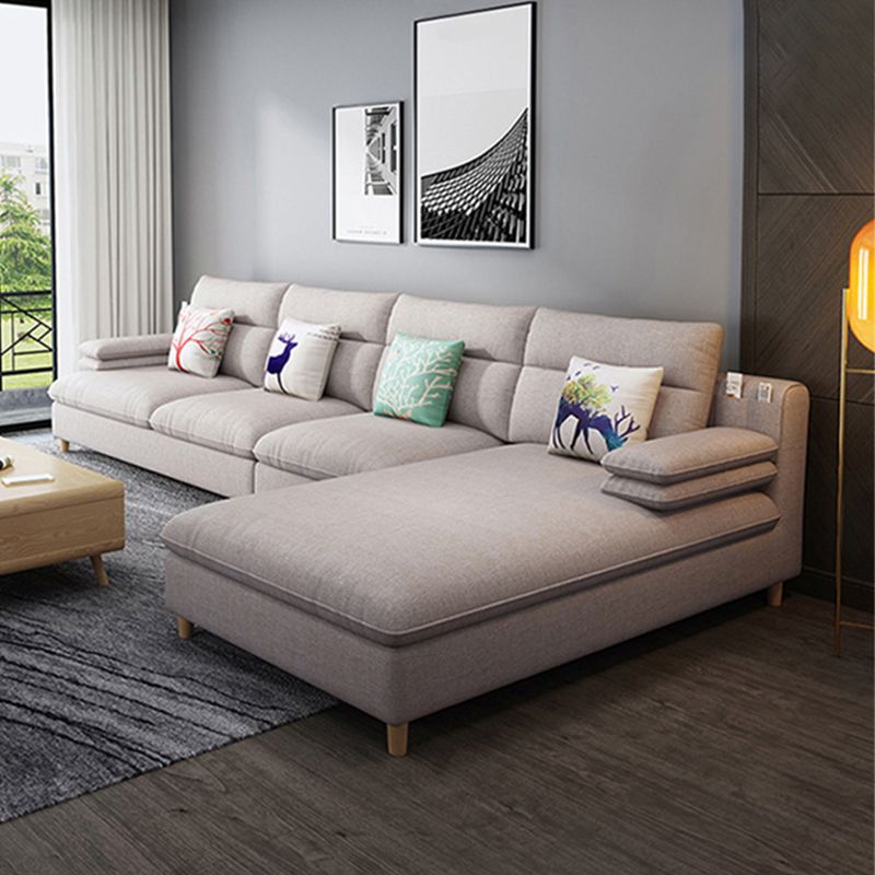40.94 " H Pillow Top Arm Cotton Blend Sofa & Chaise for Living Room Clearhalo 'furn' 'furn_sectionals' 'Furniture' 'Living Room Furniture' 'Sectionals' 1200x1200_e807c0e5-0287-42db-9b19-e3f643525821