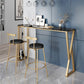 Faux Marble Bar Height Table Modern Style Bistro Pub Table with 2 Shelves Clearhalo 'Bar Furniture' 'Bar Tables' 'bar_tables' 'furn' 'furn_bar_tables' 'Furniture' 'Kitchen & Dining Furniture' 1200x1200_e8085f1d-a0ed-4467-a720-d59ac2159477