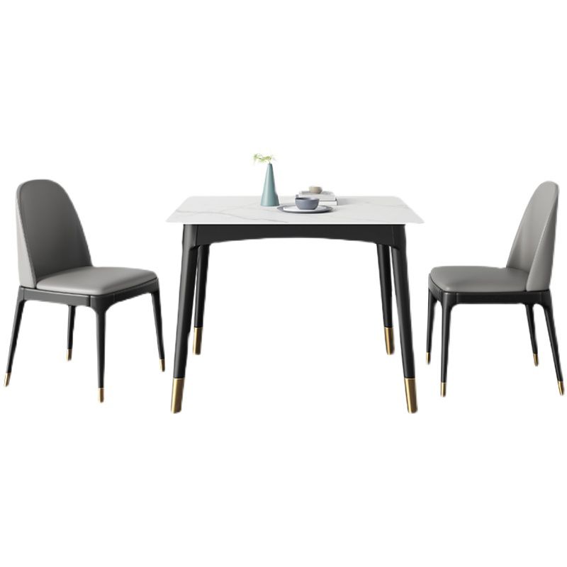 Industrial Sintered Stone Kitchen Dining Table Square Shape Standard Dining Table with 4 Legs Base Clearhalo ' dining_table' 'Dining Tables & Seating' 'Dining Tables' 'furn' 'furn_dining_table' 'Furniture' 'furniture_dining_table' 'Kitchen & Dining Furniture' 'kitchen&dining_furn' 'kitchen' 'kitchen_dining_table' 1200x1200_e8097f6f-4b61-4879-9f35-140562efbb47