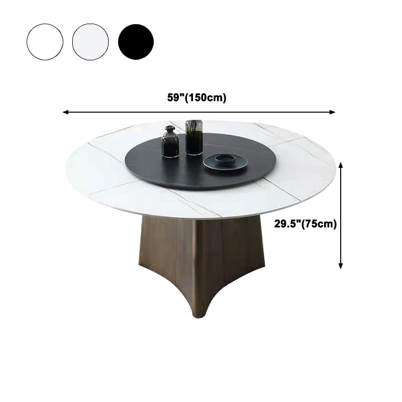 Contemporary Round Stone Standard Height Table Dining Table with Pedestal Base Clearhalo ' dining_table' 'Dining Tables & Seating' 'Dining Tables' 'furn' 'furn_dining_table' 'Furniture' 'furniture_dining_table' 'Kitchen & Dining Furniture' 'kitchen&dining_furn' 'kitchen' 'kitchen_dining_table' 1200x1200_e809a9dc-52fc-4275-b080-f2f2020f1ad8