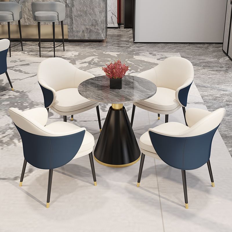 Glam Metal Dining Room Chairs PU Leather Dining Arm Chair for Restaurant Use Clearhalo ' kitchen&dining_furn' 'Dining Chairs' 'Dining Tables & Seating' 'dining_chair' 'furn' 'furn_dining_chair' 'Furniture' 'furniture_dining_chair' 'Kitchen & Dining Furniture' 'kitchen' 1200x1200_e80a8fb9-df70-44aa-87a2-9b967f85cf57