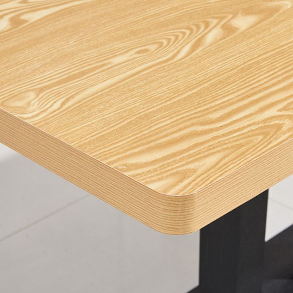 Industrial Wooden Table for Restaurant Dining Table with Pedestal Base in Black Clearhalo 'Dining Tables & Seating' 'Dining Tables' 'dining_table' 'furn' 'furn_dining_table' 'Furniture' 'furniture_dining_table' 'Kitchen & Dining Furniture' 'kitchen' 'kitchen_dining_table' 1200x1200_e80d0eab-d6c5-4867-a1d2-aea6a86850c4