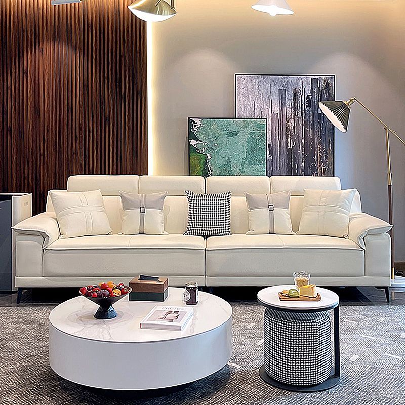 Stain-Resistant Faux Leather Pillow Top Arm Sofa/Sectional for Living Room Clearhalo 'furn' 'furn_sectionals' 'Furniture' 'furniture_sectionals' 'kitchen' 'kitchen_sectionals' 'Living Room Furniture' 'Sectionals' 1200x1200_e80dd197-ec2b-412d-a2f8-e4300bd6d85c