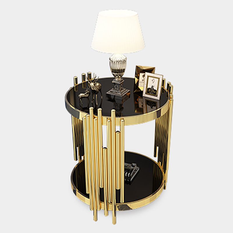 Marble/glass Round Coffee Table with Three Legs for Living Room